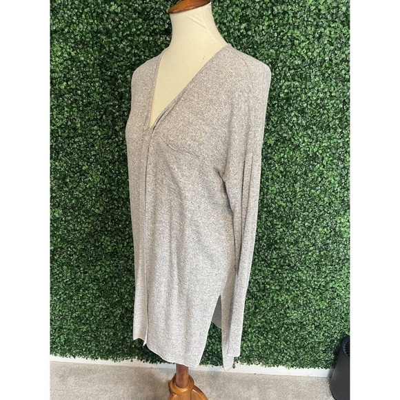Hem & Thread Gray Open Front Cardigan Womens Size Large - Picture 13 of 15